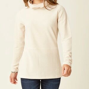 Carve Designs Collette Birch Ribbed Cowl Neck Tunic Size Large